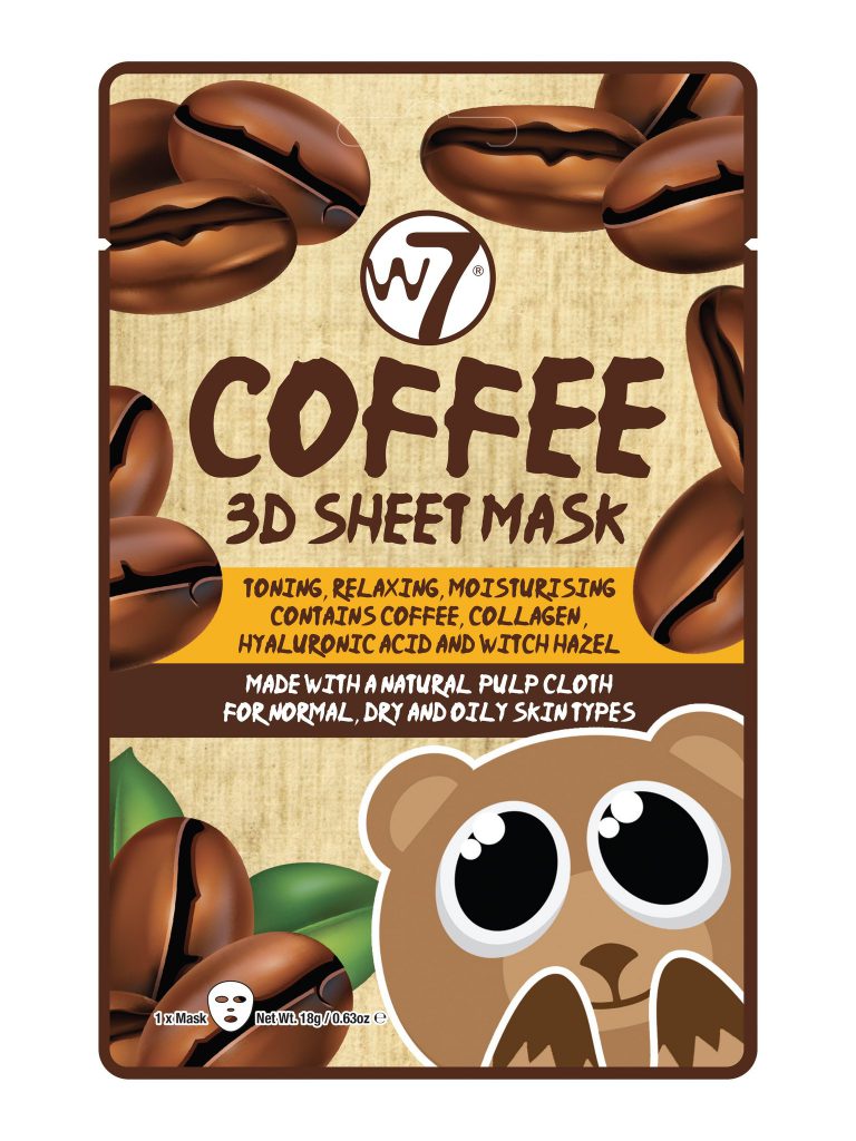 W7 Coffee 3D Sheet Face Mask 24 stuks per display