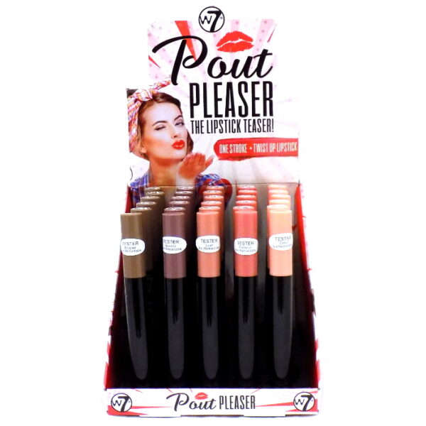 W7 Pout pleaser lipstick display