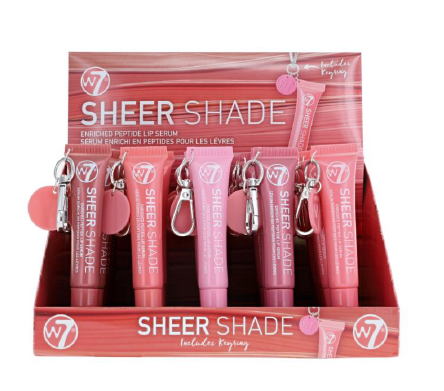 W7 Sheer Shade Enriched Peptide Lip Serum Key Ring display (30)